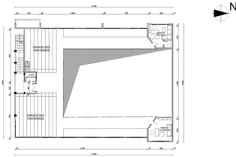 Plan du premier étage du futur temple